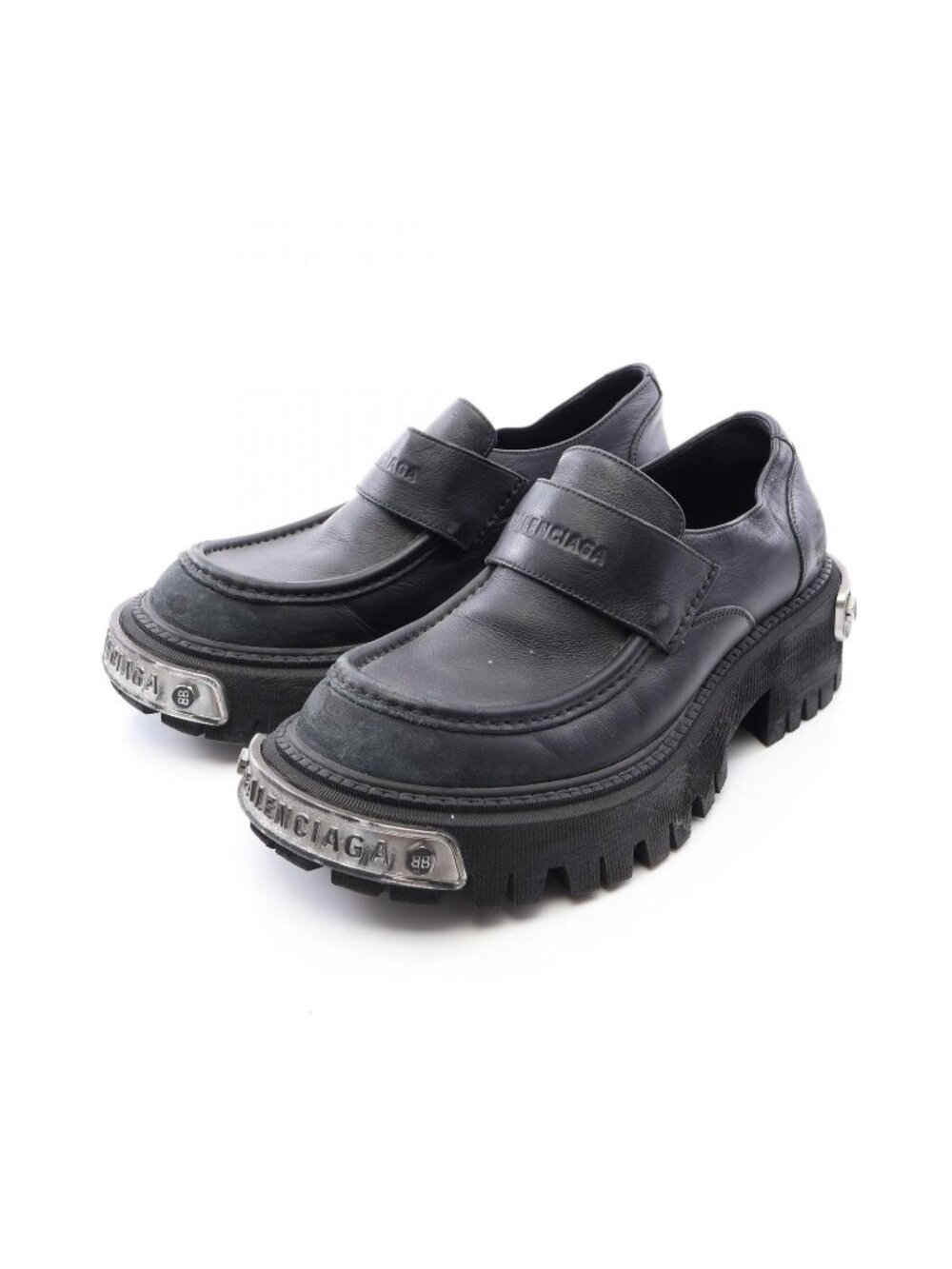 Balenciaga Loafers Tractor Logo Plate Leather